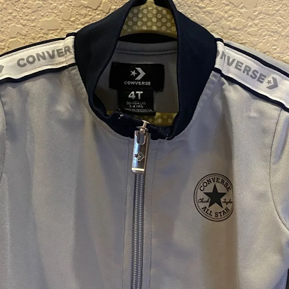 Converse jacket full zip grey spell out‎ on sleeves 4T